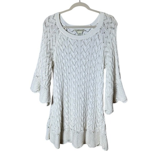 Requirements Dresses & Skirts - Womens Open Knit Sweater Dress XL Fairy Coquette Festival Coastal Euro Summer